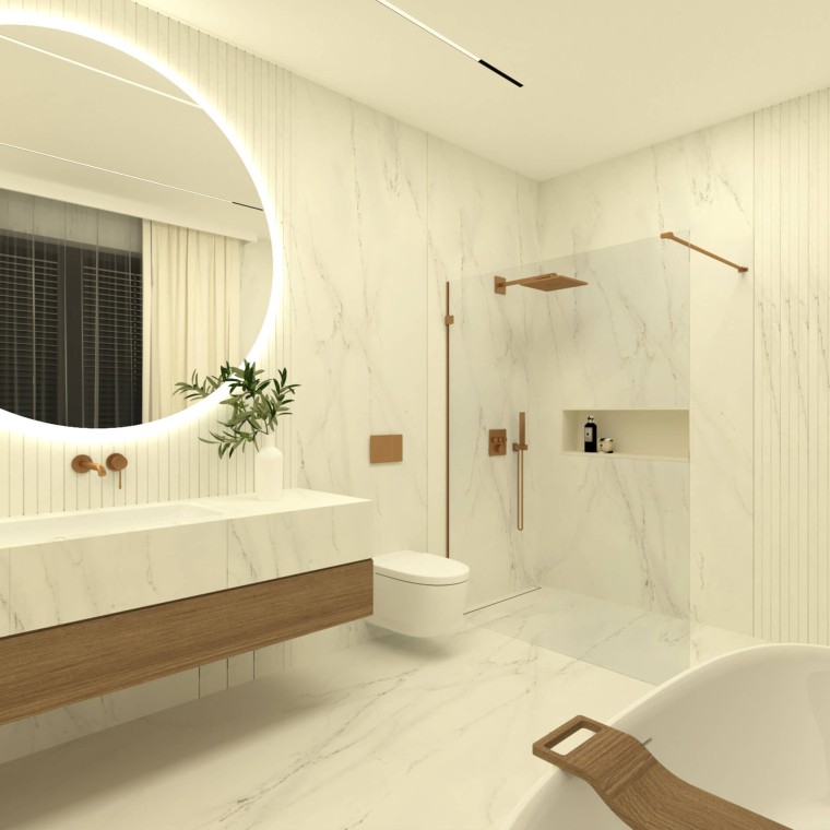 Projekt łazienki z produktami Geberit