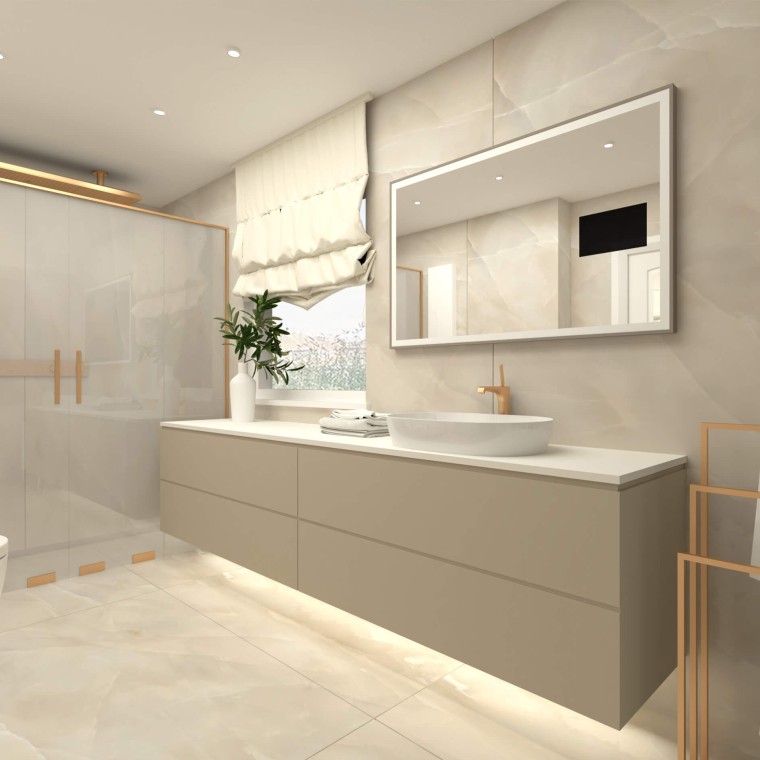 Projekt łazienki z produktami Geberit