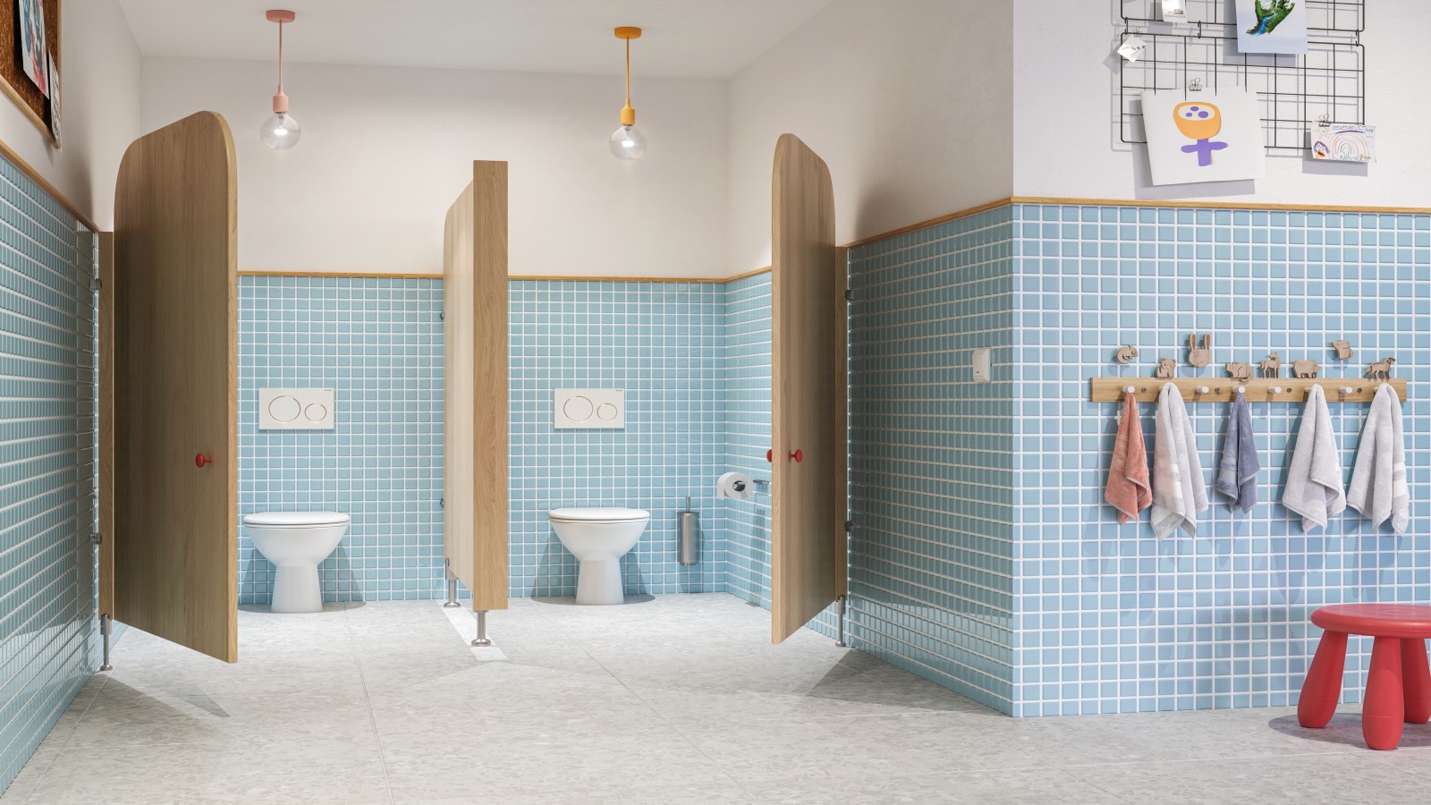 Łazienka dla dzieci w przedszkolu integracyjnym Łazienka dla dzieci w przedszkolu integracyjnym