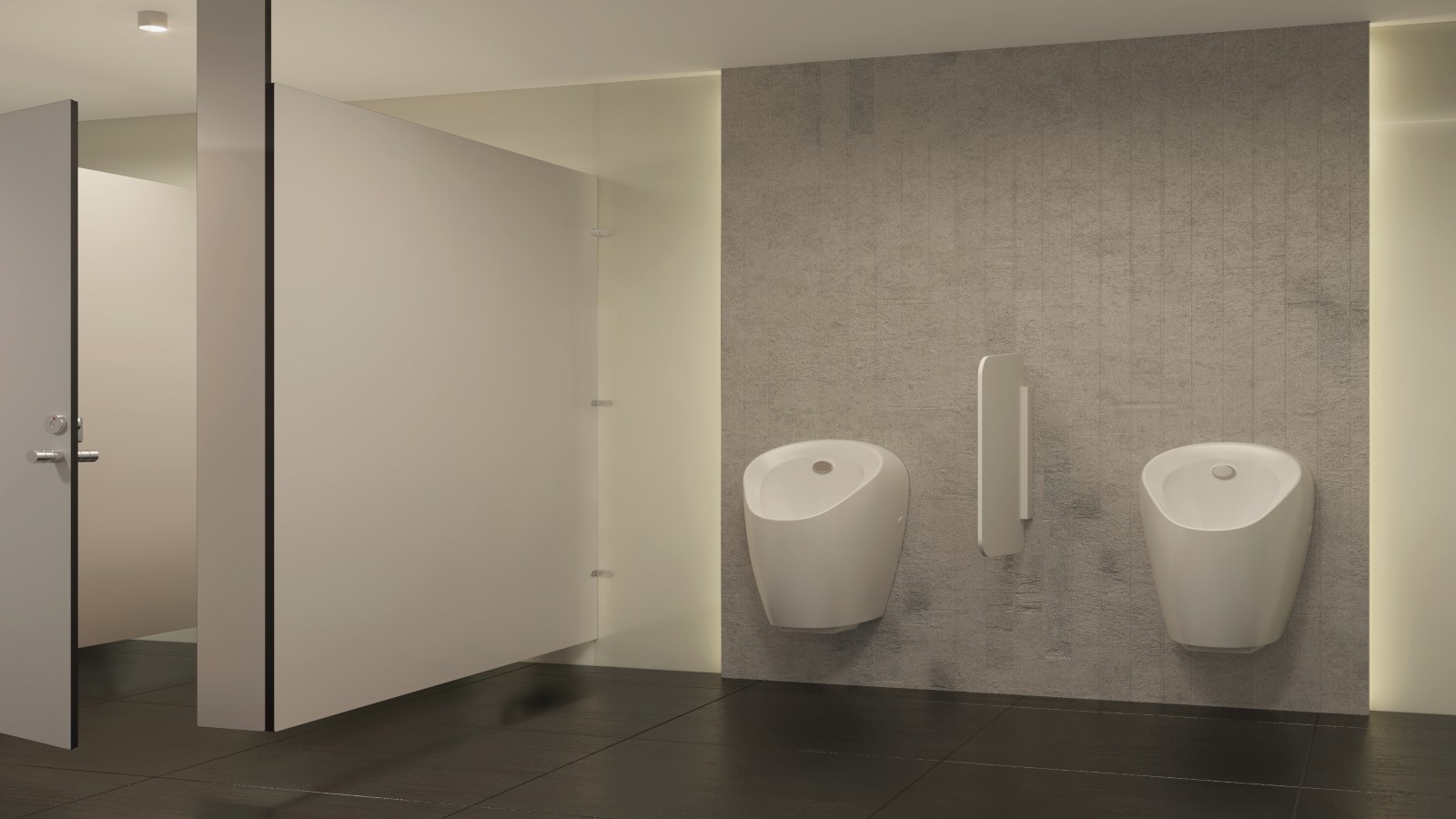 pisuary Geberit w łazience publicznej pisuary Geberit w łazience publicznej