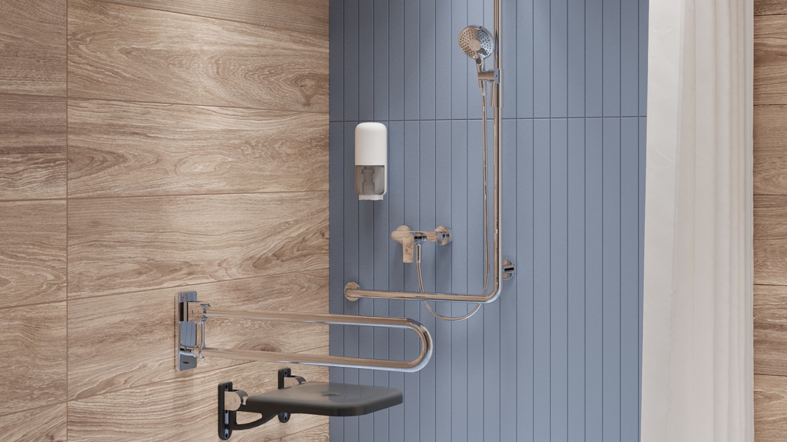 Prysznic w łazience dla osób z niepełnosprawnościami Prysznic w łazience dla osób z niepełnosprawnościami