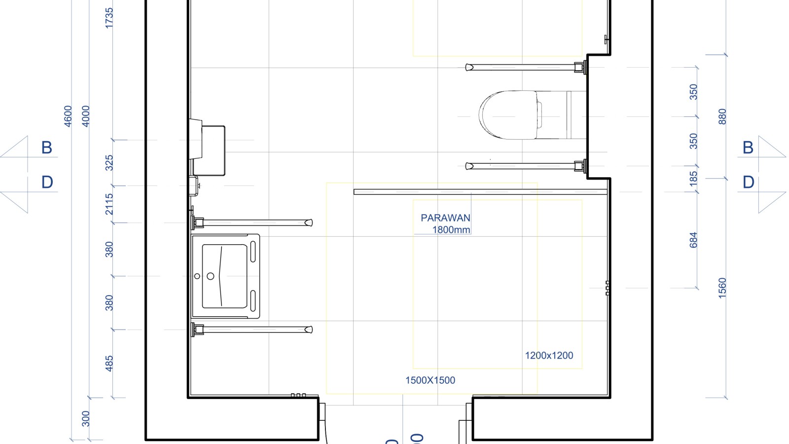 Rzut łazienki Bez Barier Rzut łazienki Bez Barier