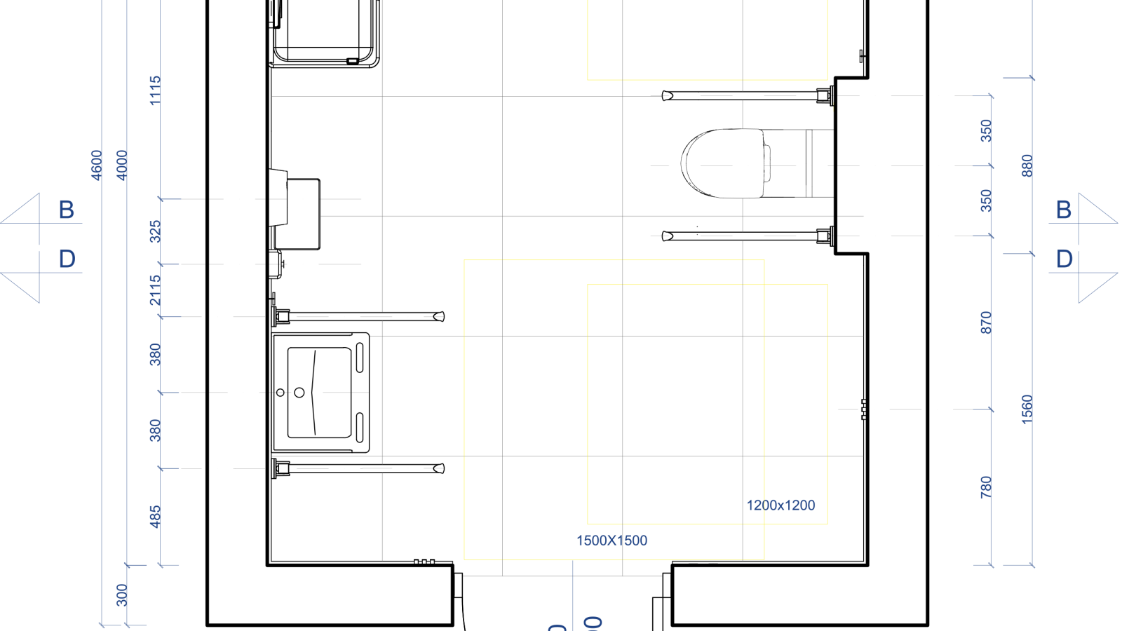 Rzut wnętrza łązienki z przewijakiem Rzut wnętrza łązienki z przewijakiem