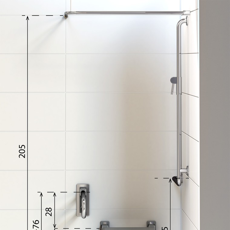 Wymiary strefy prysznica w łazience bez barier Wymiary strefy prysznica w łazience bez barier