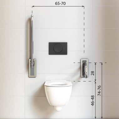 Wytyczne wymiarów strefy WC