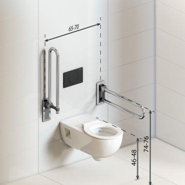 Wymiary strefy WC w łaziece bez barier