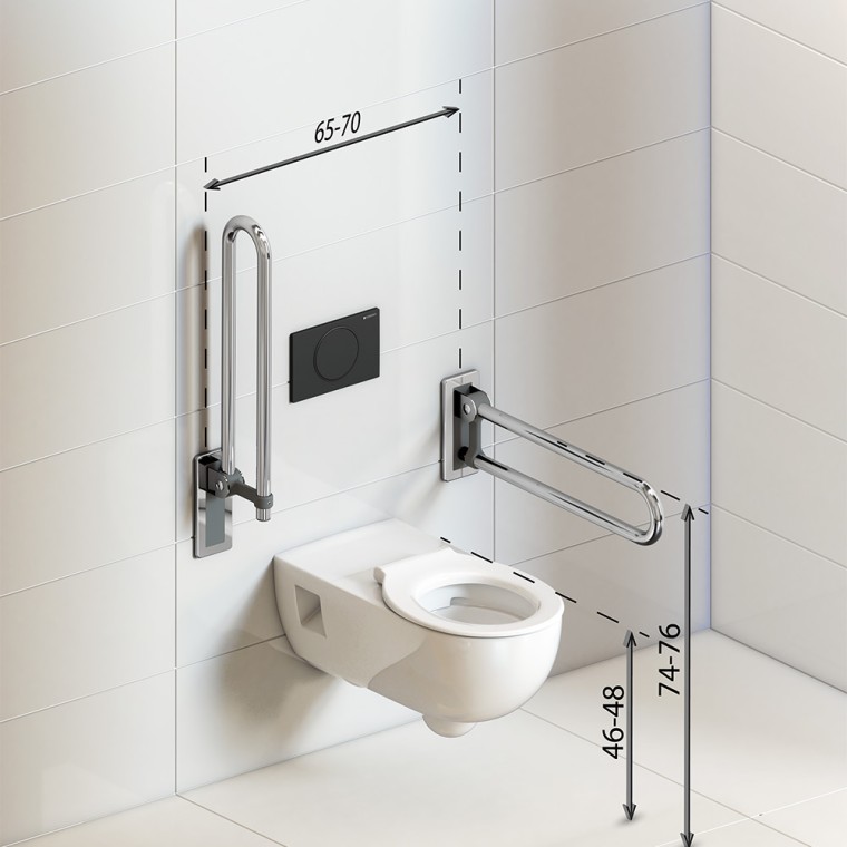 Wymiary strefy WC w łaziece bez barier Wymiary strefy WC w łaziece bez barier