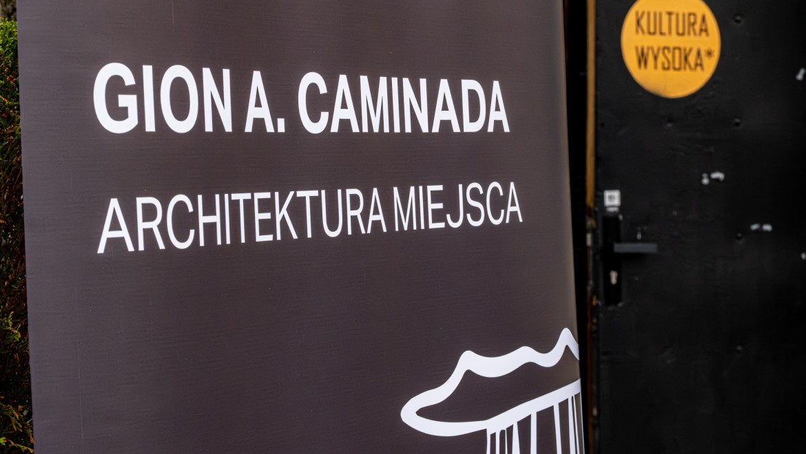 Plakat promujący wydarzenie z udziałem Giona A. Caminady