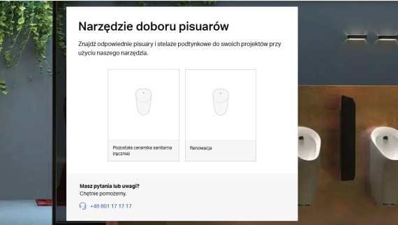 Narzędzie doboru pisuarów Narzędzie doboru pisuarów