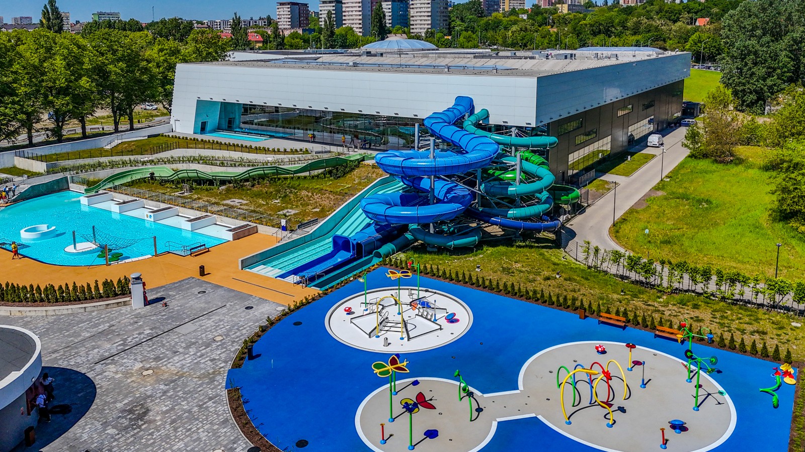 Ujęcie na aquapark Fabryka Wody w Szczecinie