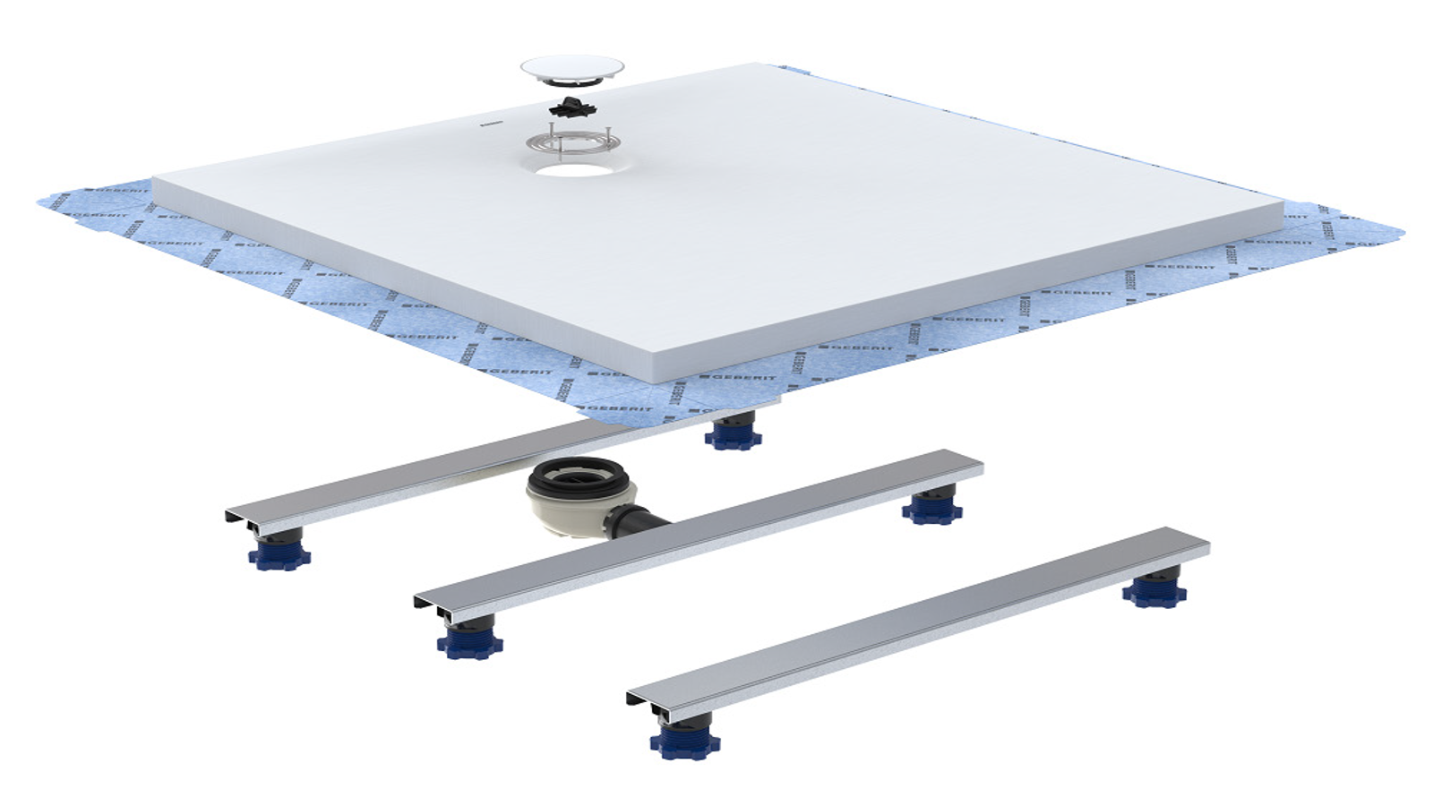 Brodzik Geberit Olona wyposażony jest w folię uszczelniającą