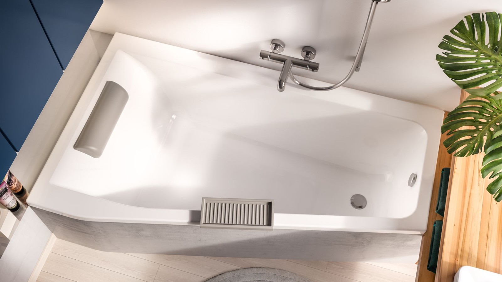 Wanna asymetryczna Geberit Selnova Square w łazience Wanna asymetryczna Geberit Selnova Square w łazience