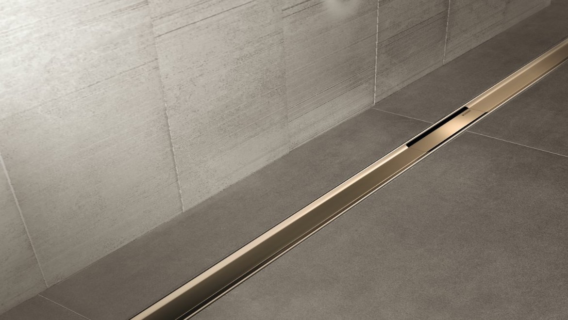 Odpływ liniowy Geberit CleanLine80 w kolorze szampańskim, złotym