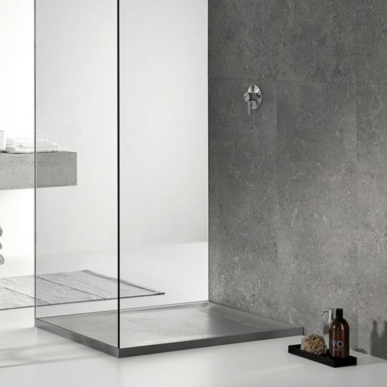 Otwarta kabina prysznicowa z brodzikiem Geberit Sestra w kolorze szarym