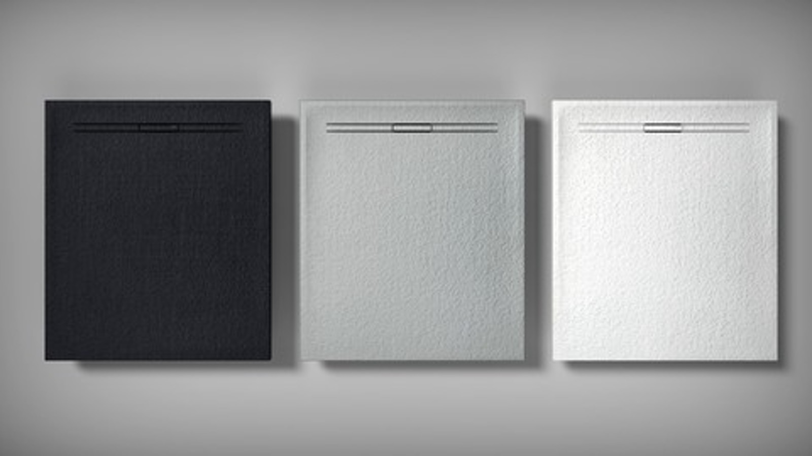 Brodziki Geberit Sestra dostępne są w kolorze grafitowym, szarym i białym