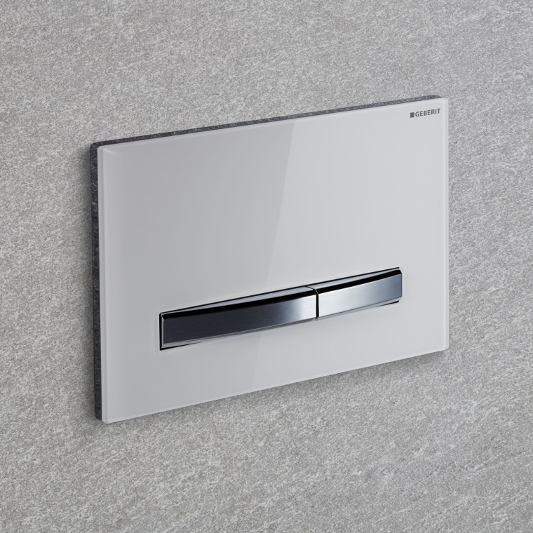 Biały przycisk spłukujący Geberit Sigma50, prostokątny