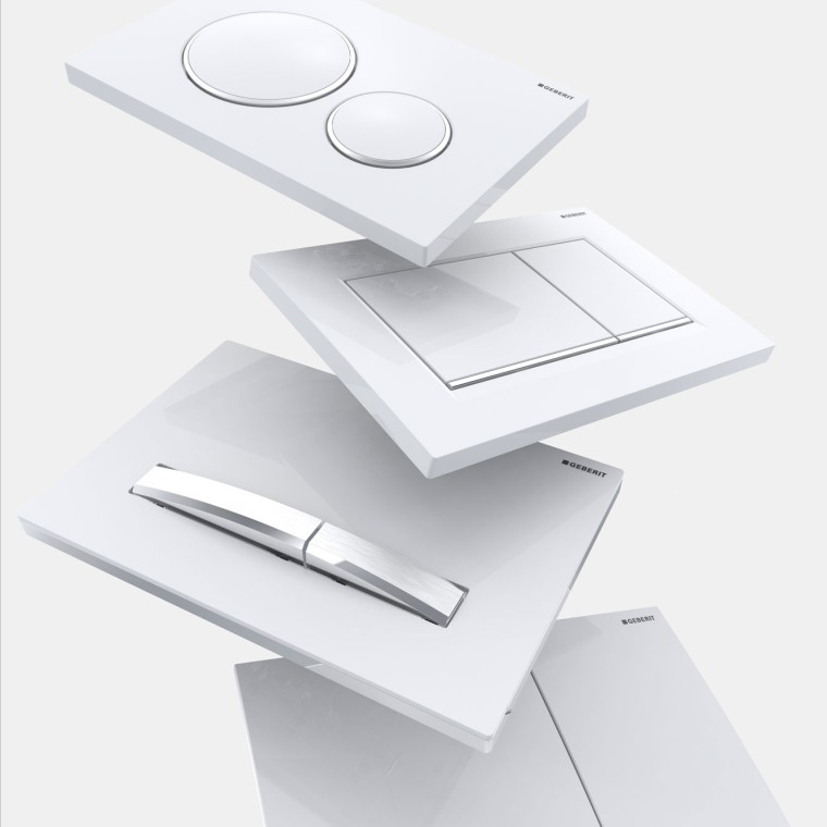 Przyciski spłukujące Geberit Sigma50, Sigma20 i Sigma70 w białym kolorze Przyciski spłukujące Geberit Sigma50, Sigma20 i Sigma70 w białym kolorze