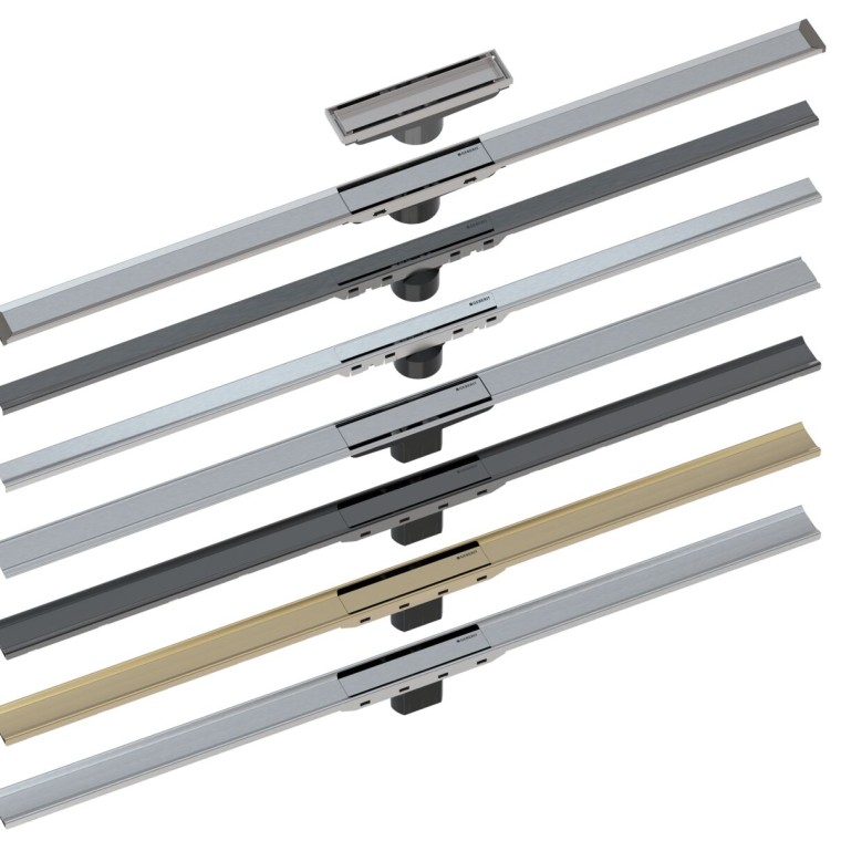 Różne modele odpływów liniowych Geberit CleanLine Różne modele odpływów liniowych Geberit CleanLine