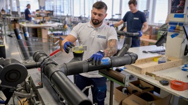 Prefabrykacja niskoszumowego systemu kanalizacyjnego Geberit Silent-db20