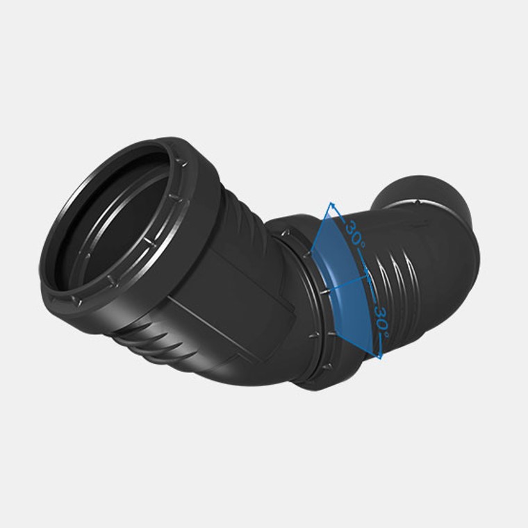 Łatwa pomoc w pozycjonowaniu: znaczniki 30° na złączkach Geberit Silent-PP Łatwa pomoc w pozycjonowaniu: znaczniki 30° na złączkach Geberit Silent-PP