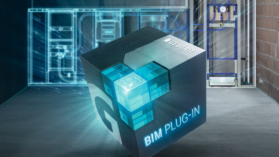 Geberit BIM z koncepcją budowy łazienki w tle Geberit BIM z koncepcją budowy łazienki w tle