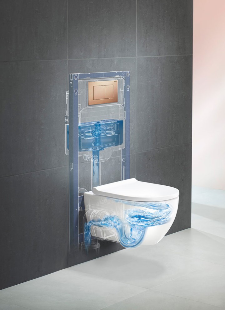 Geberit WC System z miską WC Acanto, technologią TurboFlush i przyciskiem spłukującym Geberit Sigma40 Geberit WC System z miską WC Acanto, technologią TurboFlush i przyciskiem spłukującym Geberit Sigma40