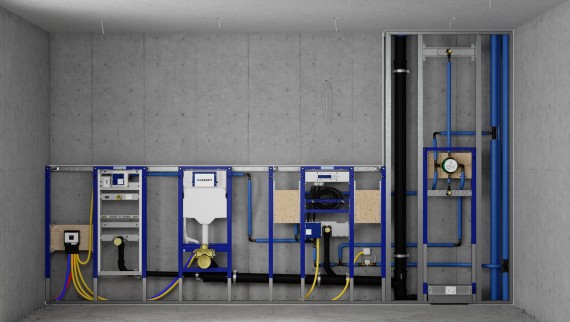 Ścianka instalacyjna ze stelażem Geberit Duofix do pisuaru, WC, umywalki i prysznica Ścianka instalacyjna ze stelażem Geberit Duofix do pisuaru, WC, umywalki i prysznica