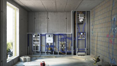 Montaż podtynkowy Geberit Duofix i spłuczki w ściance systemowej