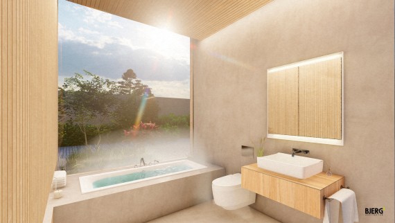 W łazience o powierzchni 6 m2 należy poczuć spokój i ciszę (© Bjerg Arkitektur)
