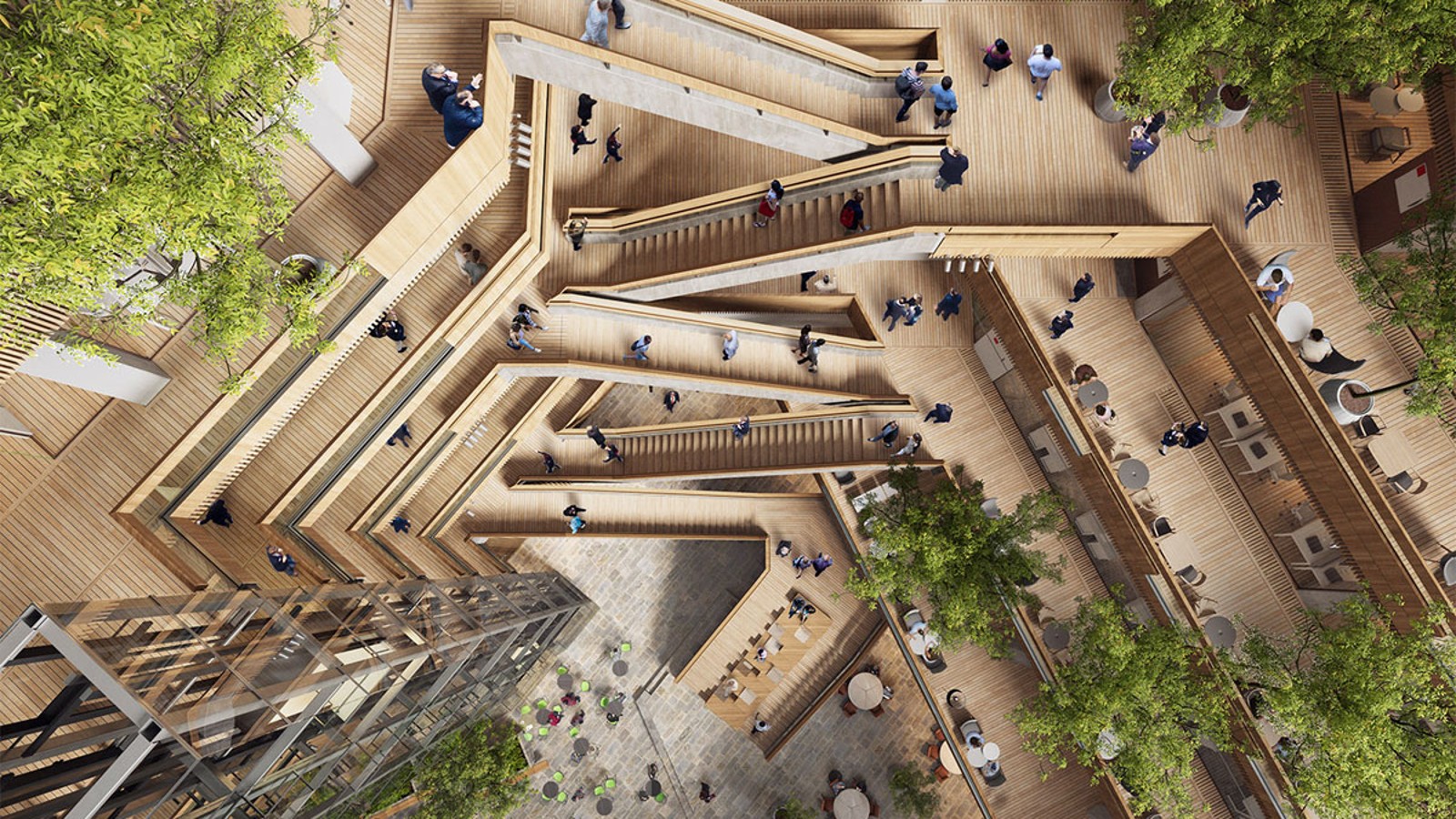 Sercem nowej siedziby jest atrium, wewnętrzny dziedziniec, wokół którego schody i windy prowadzą na wyższe piętra (©Foster&Partners) Sercem nowej siedziby jest atrium, wewnętrzny dziedziniec, wokół którego schody i windy prowadzą na wyższe piętra (©Foster&Partners)