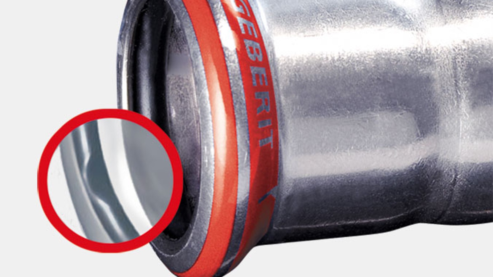 Kształtka Geberit Mapress Carbon Steel z czerwonym wskaźnikiem zaciśnięcia Kształtka Geberit Mapress Carbon Steel z czerwonym wskaźnikiem zaciśnięcia
