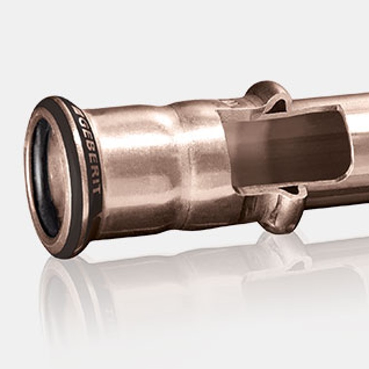 Przekrój rury systemowej i gniazda Geberit Mapress CuNiFe Przekrój rury systemowej i gniazda Geberit Mapress CuNiFe