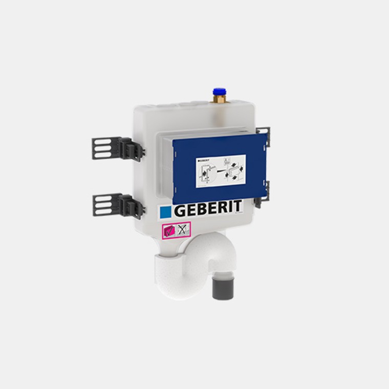Geberit HS30 hygiene flush unit installed on the riser pipe Geberit HS30 hygiene flush unit installed on the riser pipe