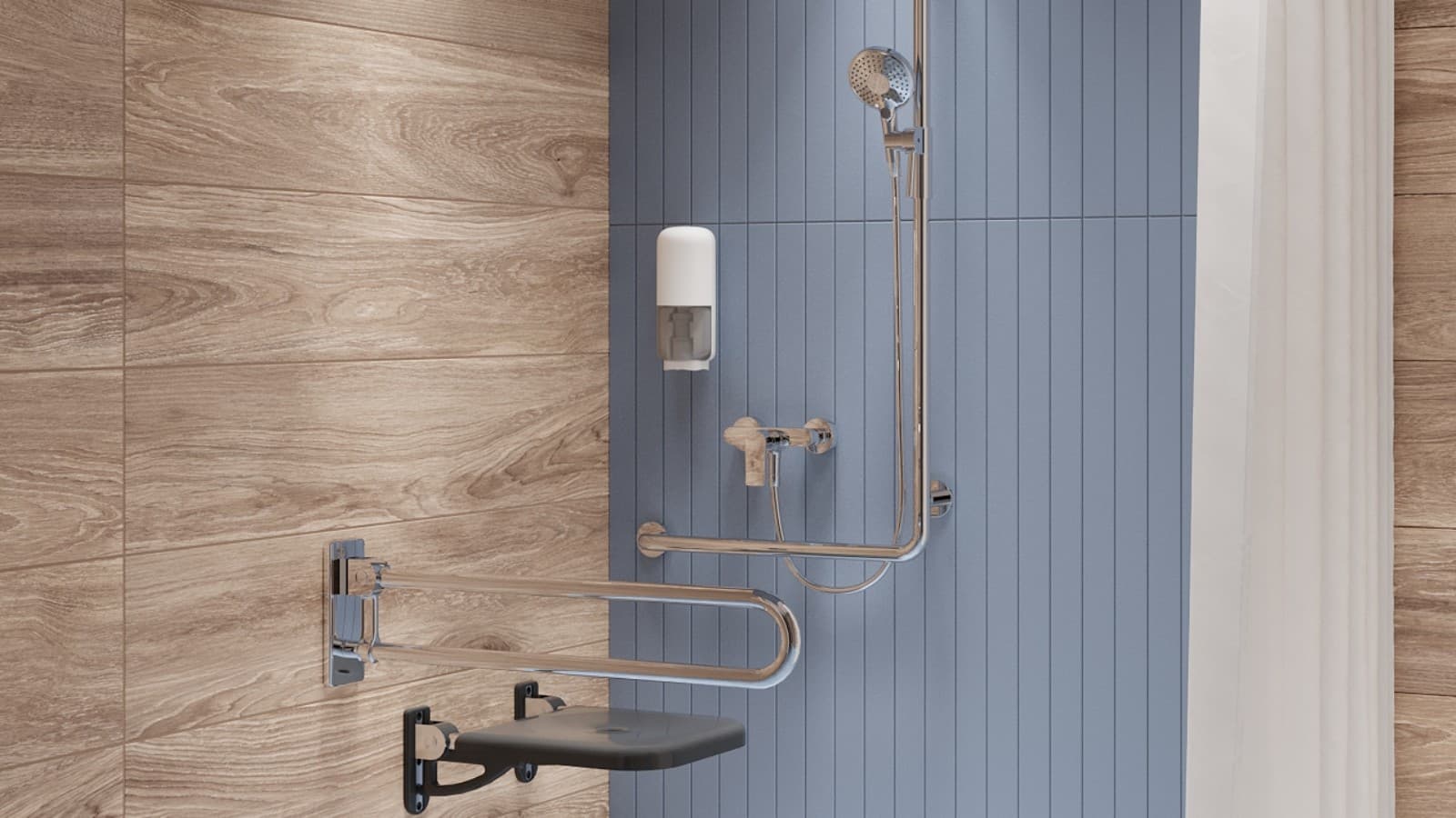 Prysznic w łazience dla osób z niepełnosprawnościami Prysznic w łazience dla osób z niepełnosprawnościami