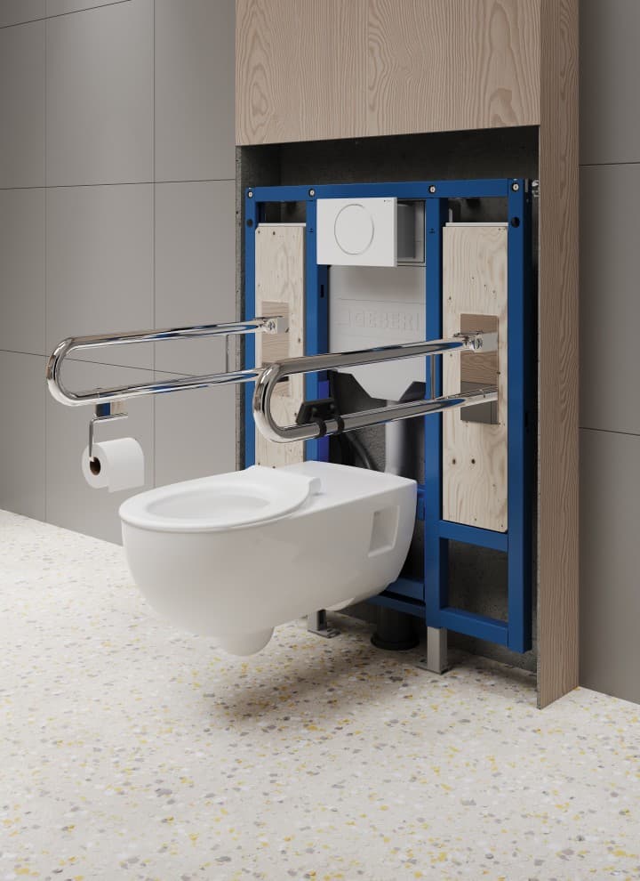 Stelaż Geberit Duofix Bez Barier do montażu miski WC i poręczy Stelaż Geberit Duofix Bez Barier do montażu miski WC i poręczy