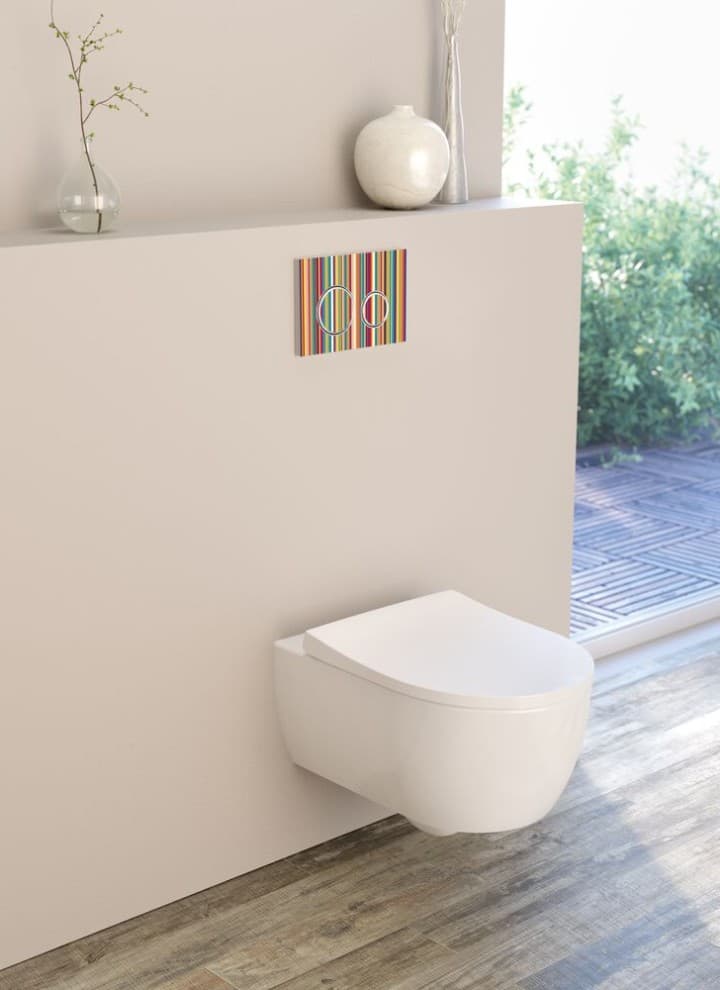 WC wiszące Geberit iCon z zabudowanym stelażem podtynkowym i przyciskiem spłukującym Sigma50 okrągły WC wiszące Geberit iCon z zabudowanym stelażem podtynkowym i przyciskiem spłukującym Sigma50 okrągły