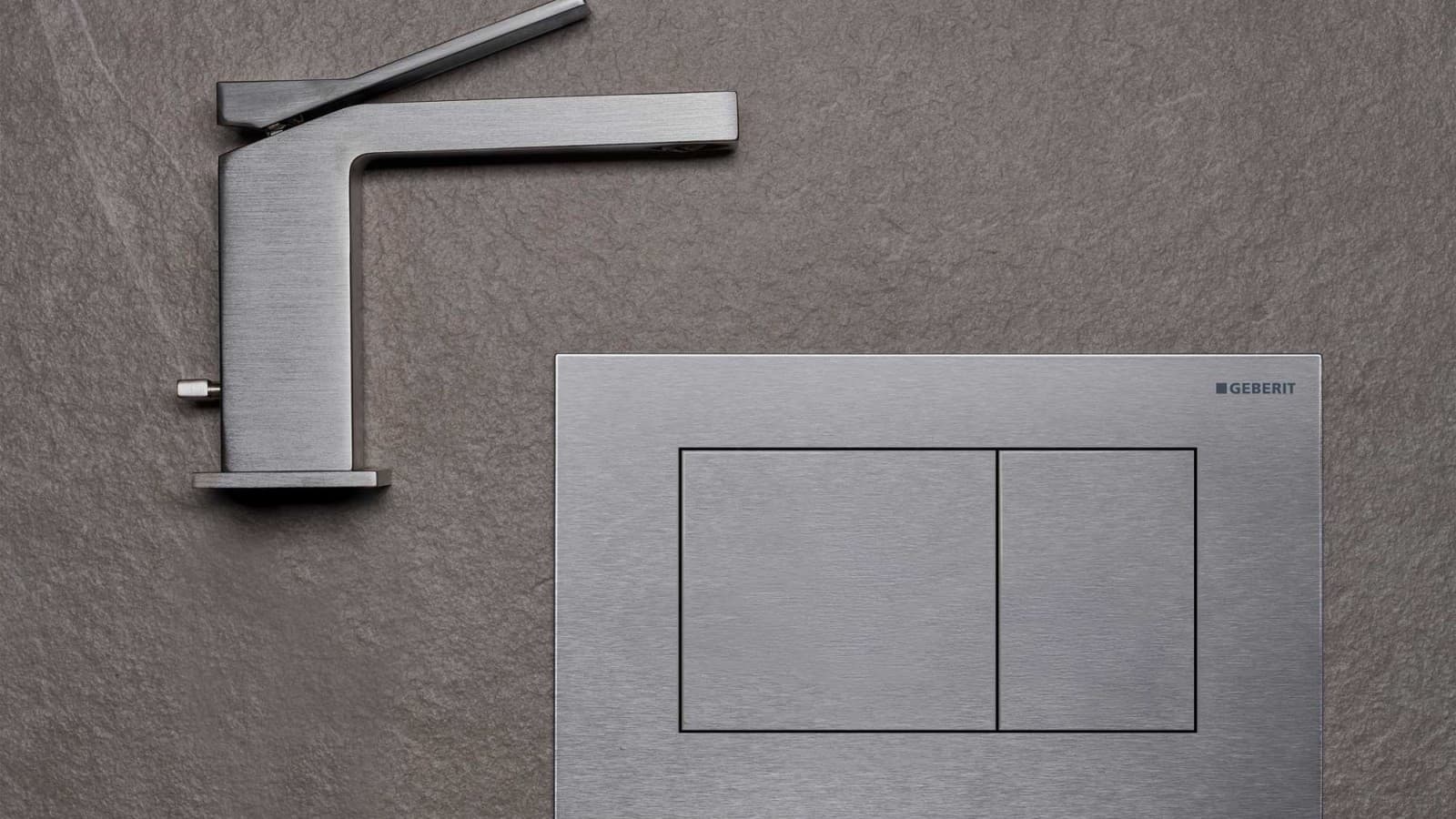 Geberit Sigma40 zachwyca minimalistycznym wzornictwem i idealnie współgra z armaturą o wyrazistych, geometrycznych kształtach Geberit Sigma40 zachwyca minimalistycznym wzornictwem i idealnie współgra z armaturą o wyrazistych, geometrycznych kształtach