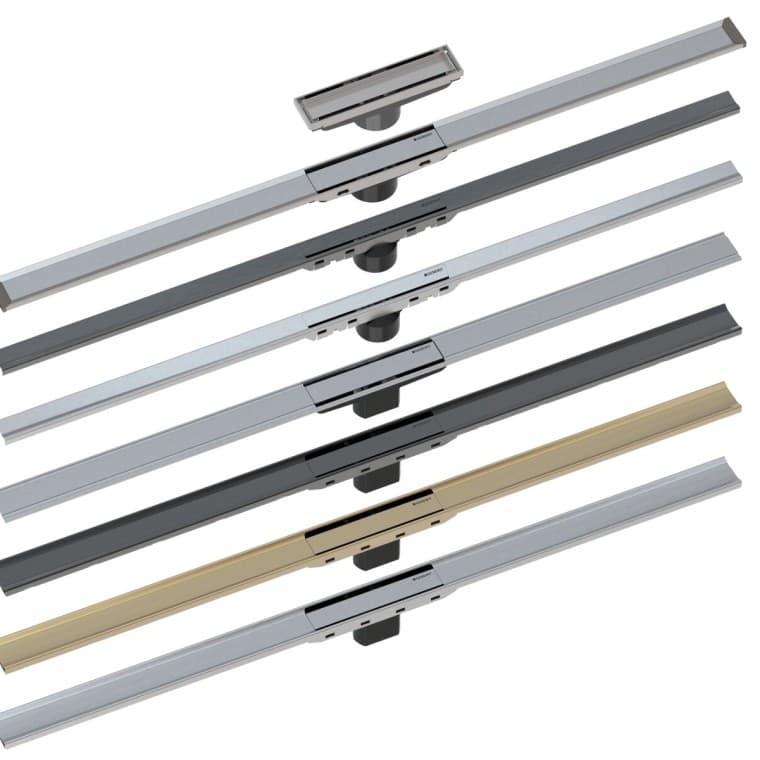 Różne modele odpływów liniowych Geberit CleanLine Różne modele odpływów liniowych Geberit CleanLine