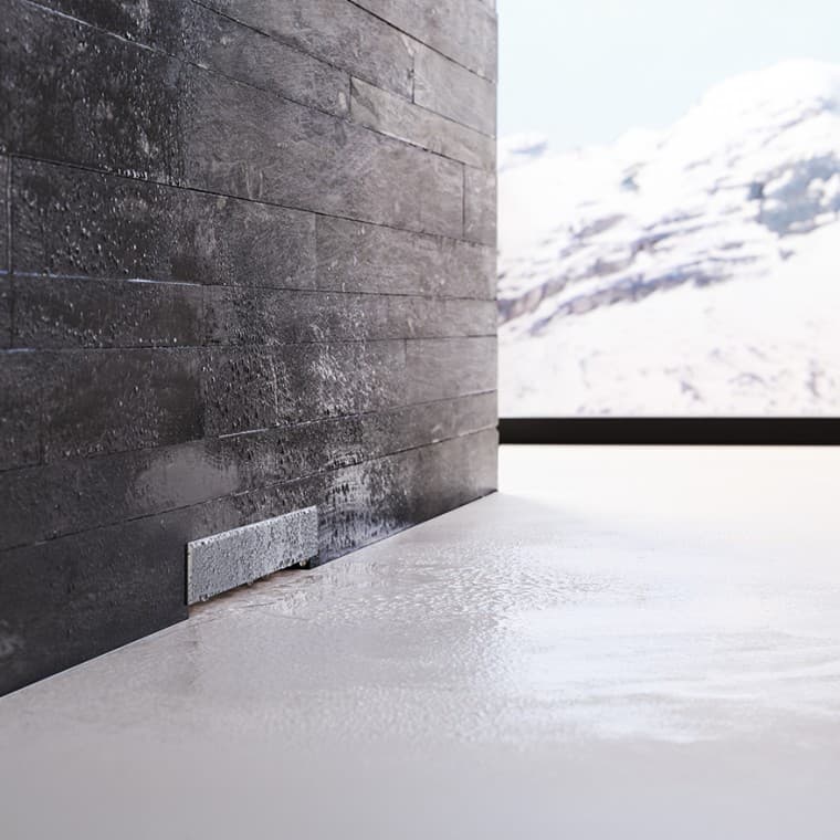 Odpływ liniowy Geberit za ścianą Odpływ liniowy Geberit za ścianą