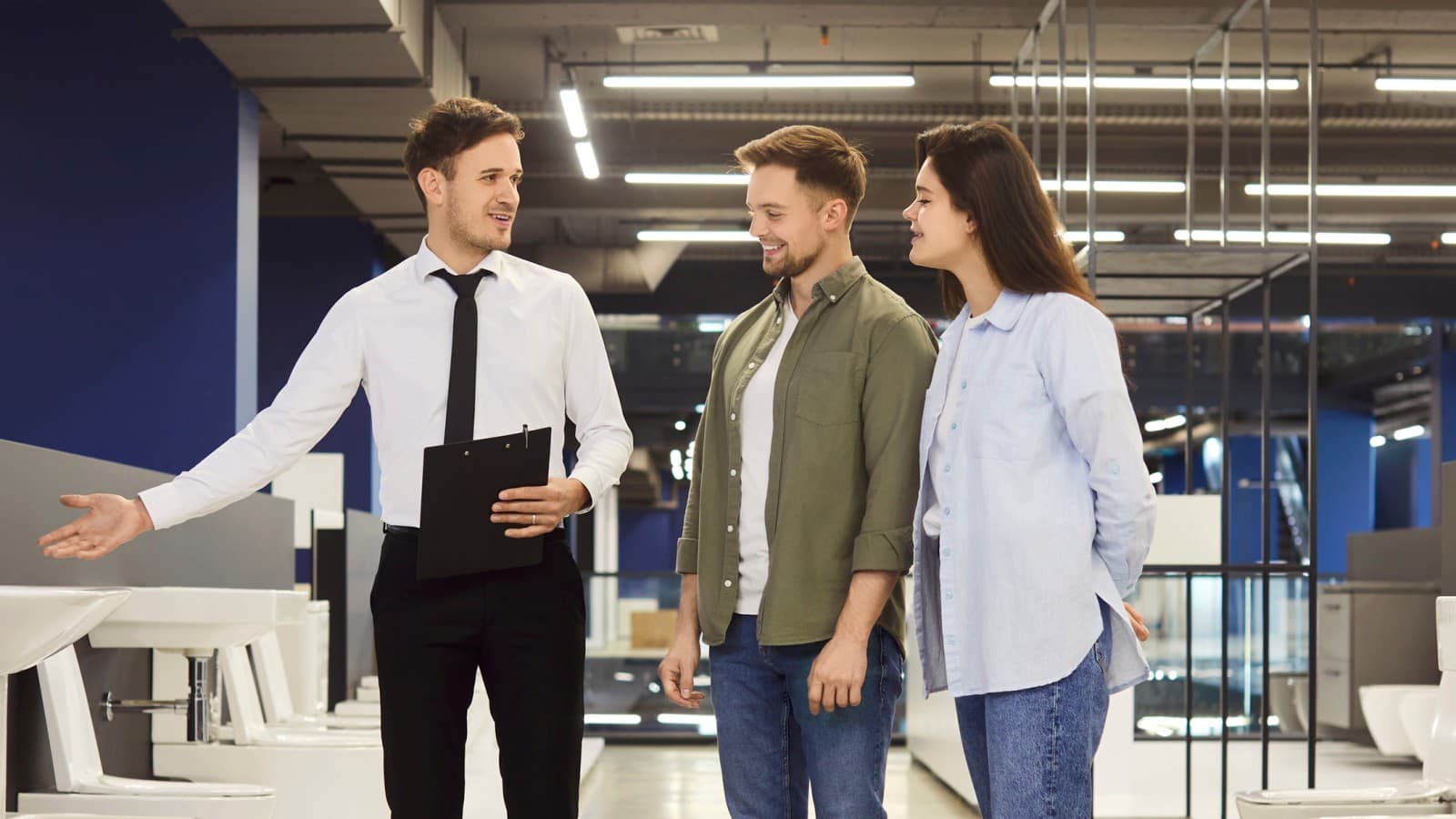 Klienci otrzymujący porady od specjalisty ds. sprzedaży Klienci otrzymujący porady od specjalisty ds. sprzedaży