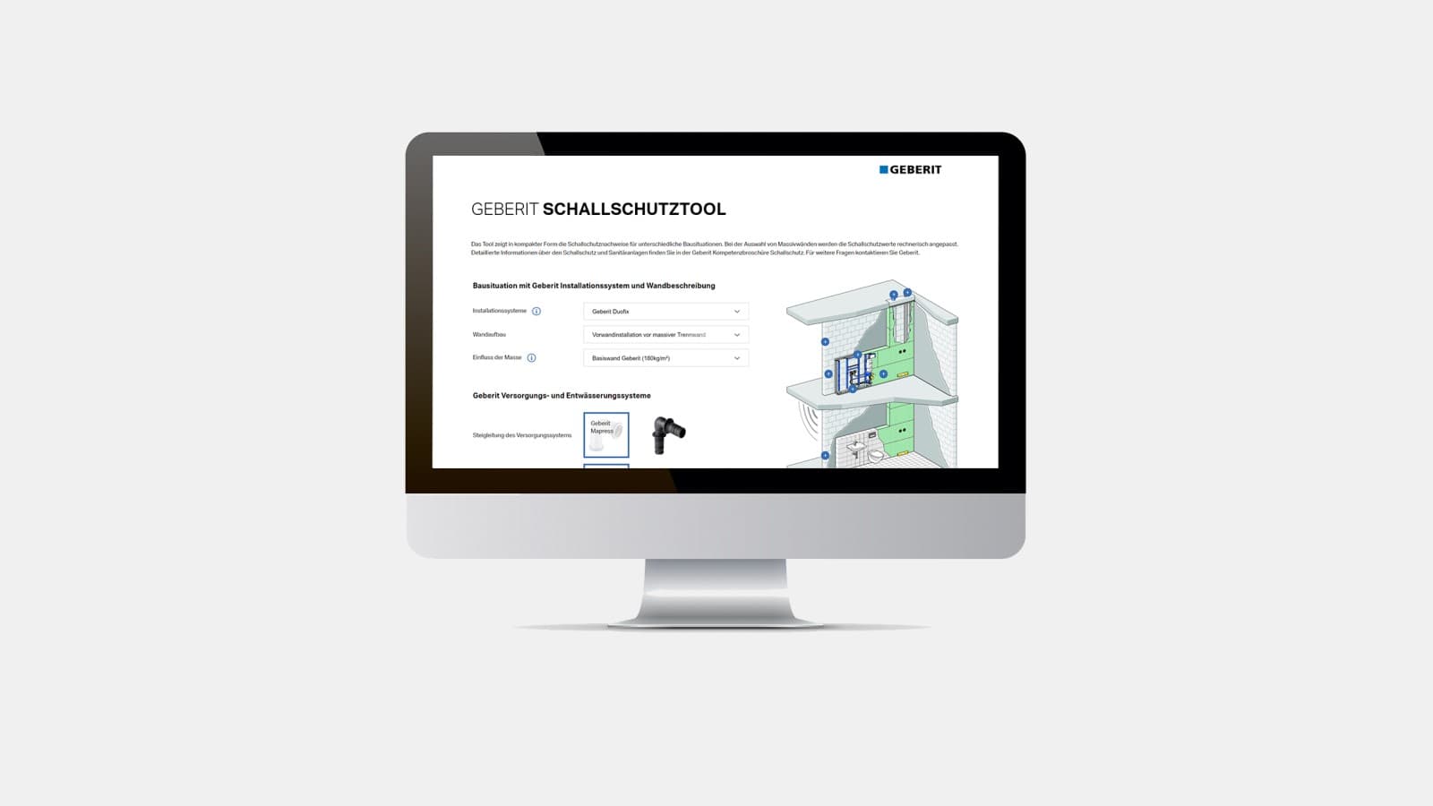 Narzędzie kompetencji w zakresie izolacji akustycznej firmy Geberit Narzędzie kompetencji w zakresie izolacji akustycznej firmy Geberit