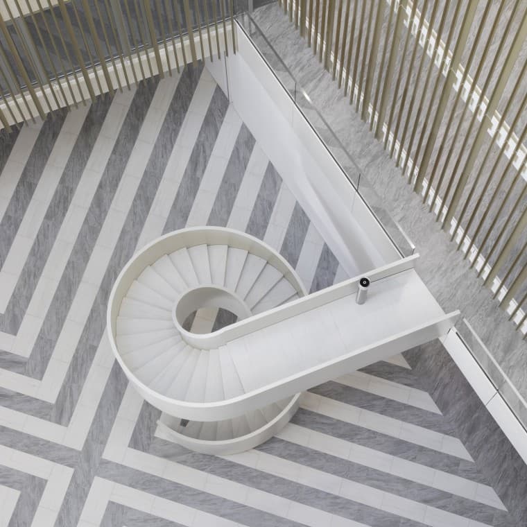 Centralne atrium służy nie tylko jako miejsce spotkań, ale także jako kluczowy element systemu wentylacyjnego (© Ana Skobe) Centralne atrium służy nie tylko jako miejsce spotkań, ale także jako kluczowy element systemu wentylacyjnego (© Ana Skobe)