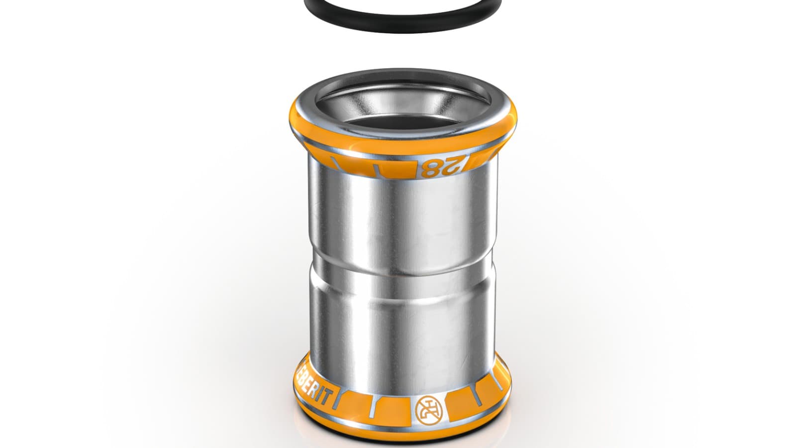 Kształtka Geberit Mapress Therm z pomarańczowym wskaźnikiem zaciśnięcia Kształtka Geberit Mapress Therm z pomarańczowym wskaźnikiem zaciśnięcia